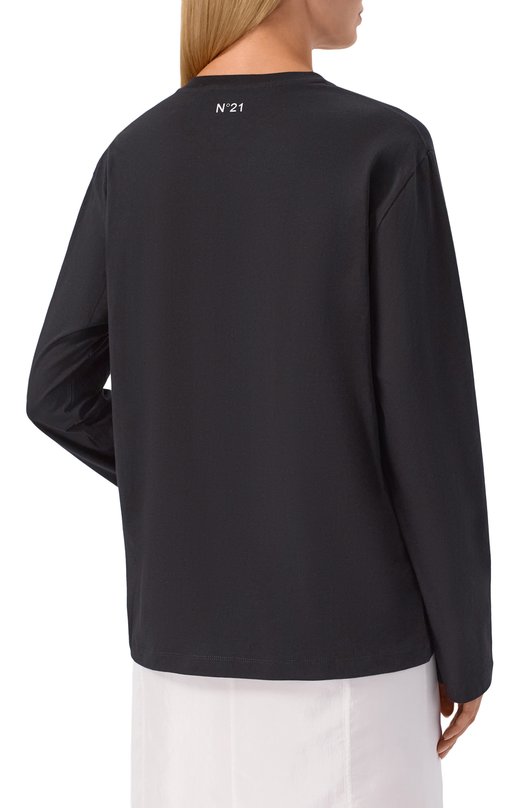 Хлопковый лонгслив N21 19I N2M0/F011/4157 Чёрный  19I N2M0/F011/4157 Фото 4