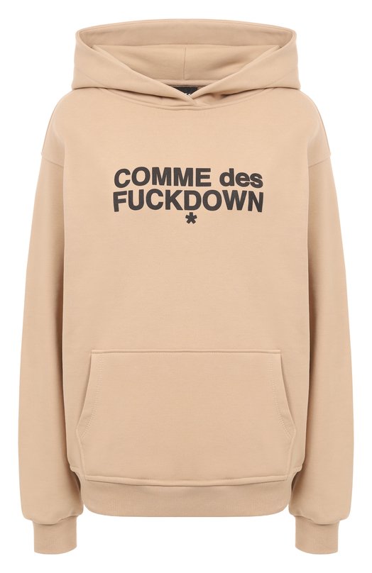 Хлопковое худи Comme des Fuckdown CFABW01355 Бежевый CFABW01355