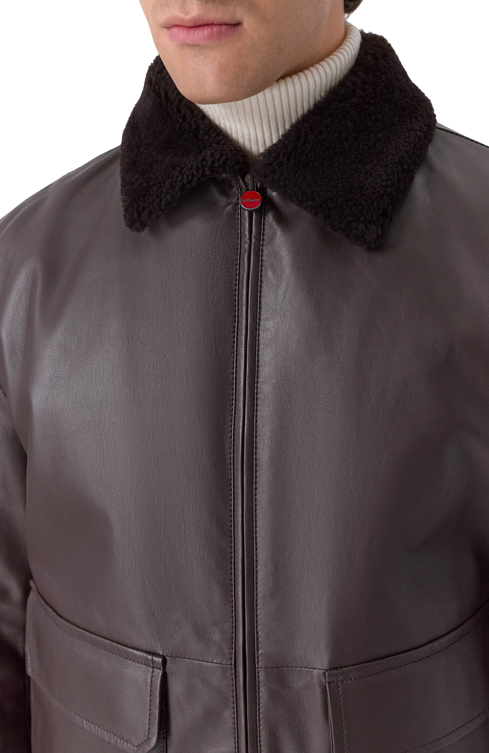 Кожаный бомбер KITON, арт. UW2240V0416H21, фото 5