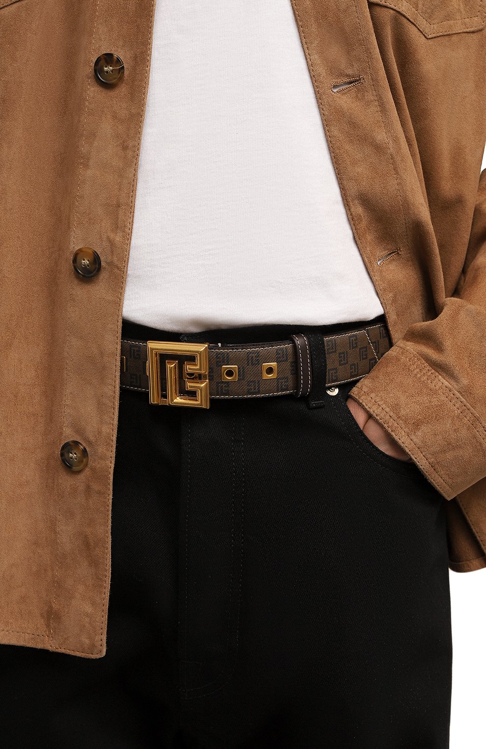 Кожаный ремень BALMAIN, арт. BM0WJ016/TMCK, фото 2