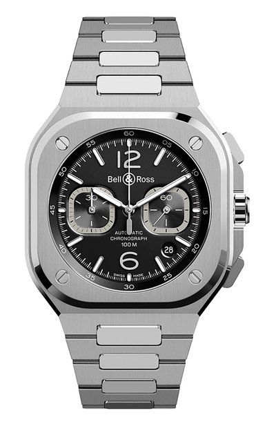 Часы br 05 chrono black steel BELL AND ROSS, арт. BR05C-BL-ST/SST, фото 1