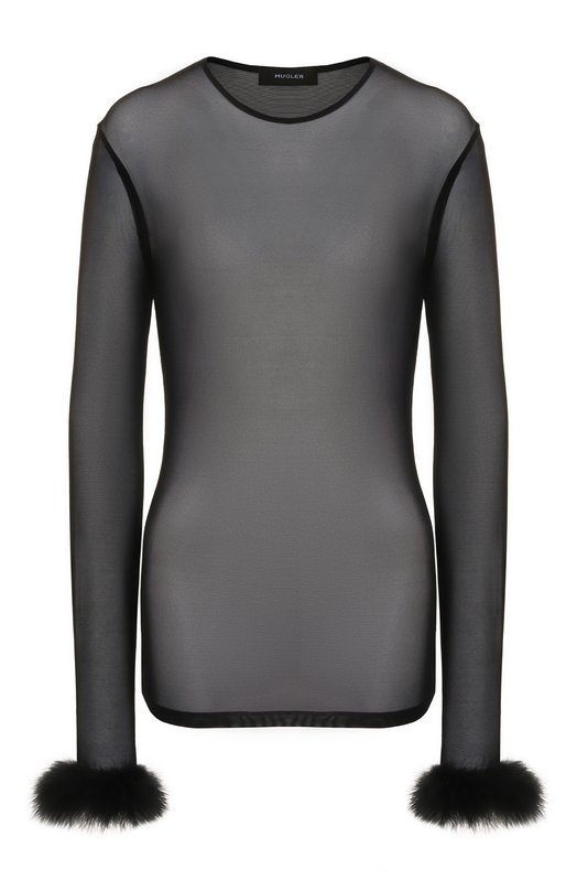 Топ с отделкой перьями Mugler 25F3T00829595 Чёрный 25F3T00829595