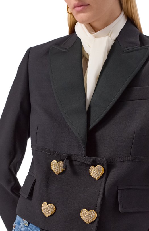 Жакет из шерсти и шелка Valentino 7B3CE4E5/1CF Чёрный  7B3CE4E5/1CF Фото 5