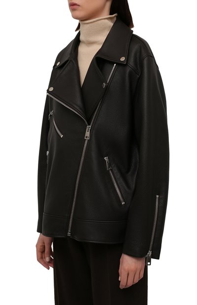 Кожаная куртка MASLOV темно-коричневого цвета по цене 226600 руб., арт. SMW99, фото 3 Кожаная куртка MASLOV, арт. SMW99, фото 3