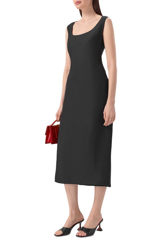 Платье изо льна и вискозы Jacquemus 26EDRW00736/AW00746 Чёрный  26EDRW00736/AW00746 Фото 2