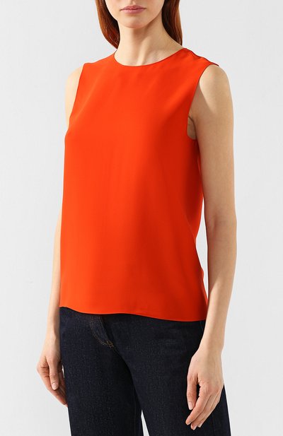 Шелковый топ THEORY оранжевого цвета по цене 23450 руб., арт. J0102517, фото 3 Шелковый топ THEORY, арт. J0102517, фото 3