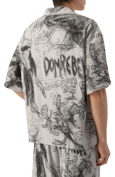 Рубашка из вискозы DOMREBEL светло-серого цвета по цене 37400 руб., арт. M DRAWINGS/CAMP C0LLAR SHIRT, фото 4 Рубашка из вискозы DOMREBEL, арт. M DRAWINGS/CAMP C0LLAR SHIRT, фото 4