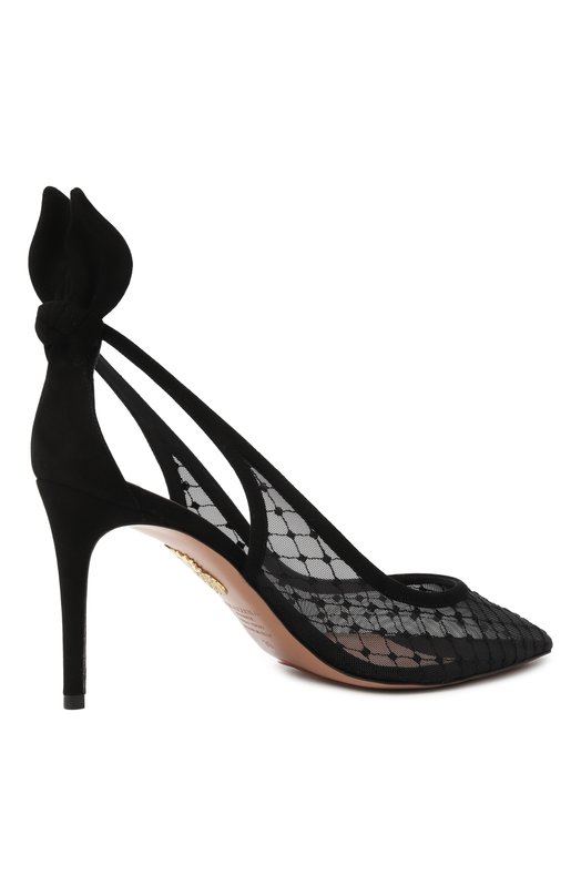 Туфли Bow Tie Net 85 Aquazzura DNNMIDP1/FMS Чёрный  DNNMIDP1/FMS Фото 5
