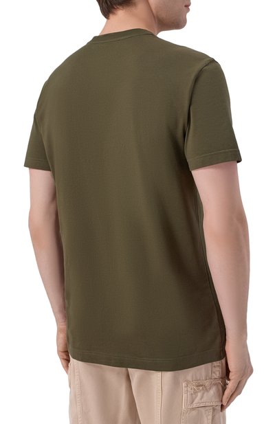 Хлопковая футболка DOLCE & GABBANA хаки цвета по цене 89950 руб., арт. G8RN8Z/G7PPA, фото 4 Хлопковая футболка DOLCE & GABBANA, арт. G8RN8Z/G7PPA, фото 4