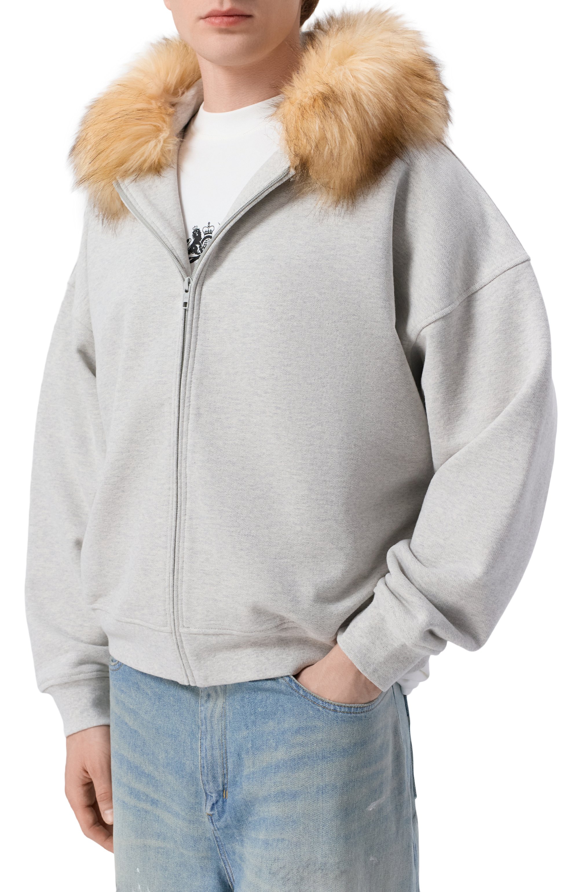 Хлопковая толстовка с меховой отделкой PLANTA ROSA, арт. PR/HZ/OPYSHKA_BISCUIT/470VELVET, фото 4