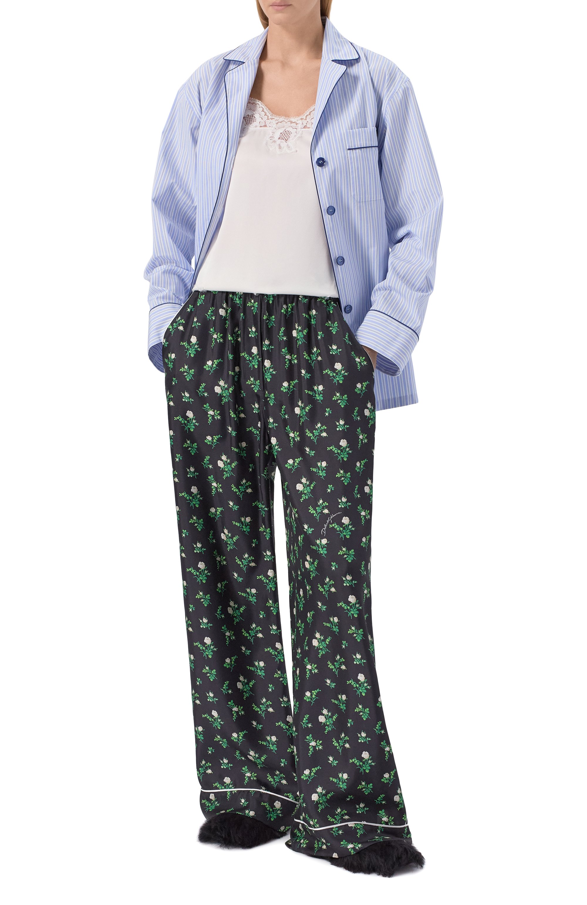 Шелковые брюки DOLCE & GABBANA, арт. FTDKTT/IS13G, фото 2