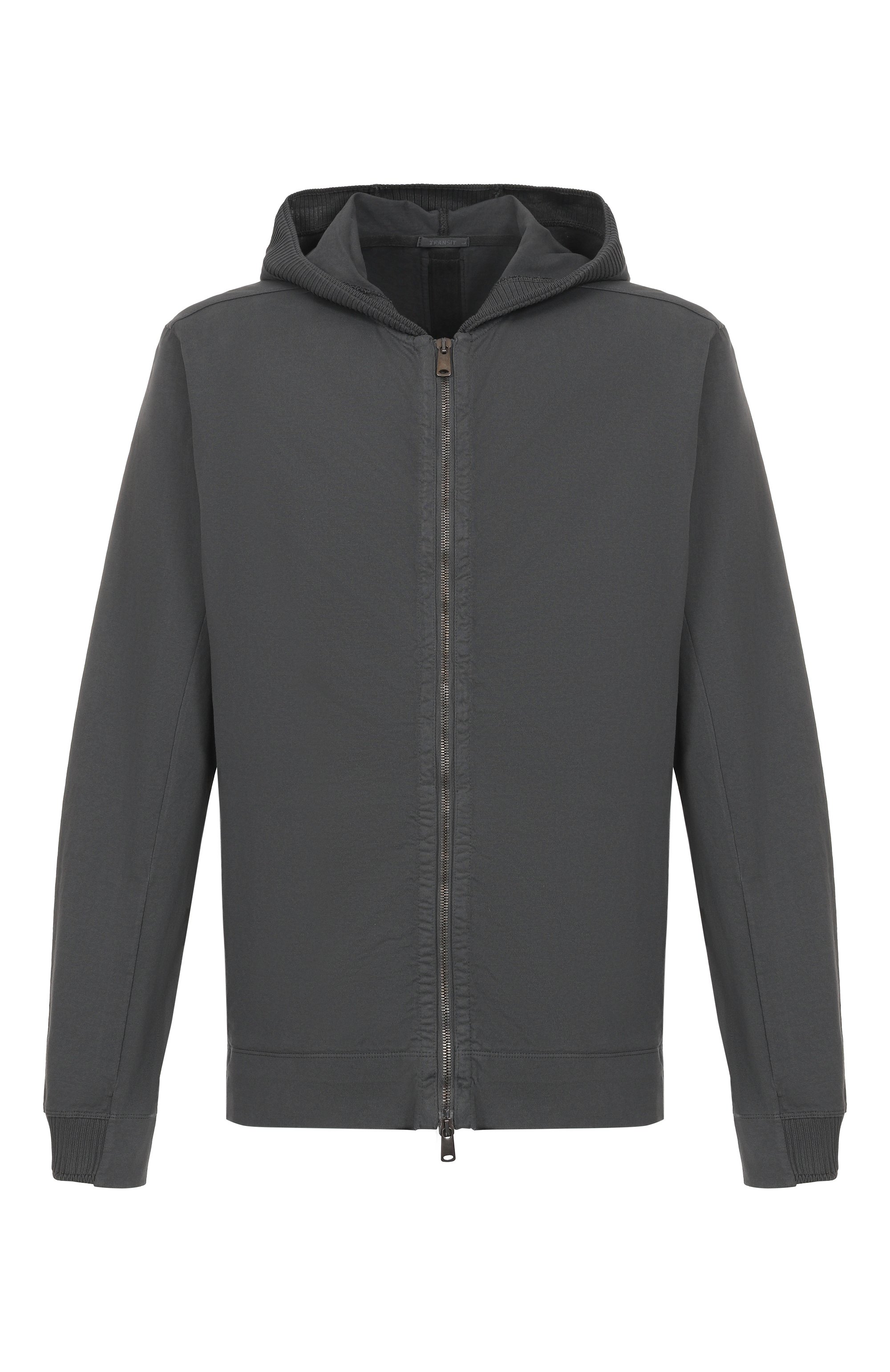 Хлопковая толстовка TRANSIT темно-серого цвета по цене 57100 руб., арт. CFUTRZF151, фото 1 Хлопковая толстовка TRANSIT, арт. CFUTRZF151, фото 1