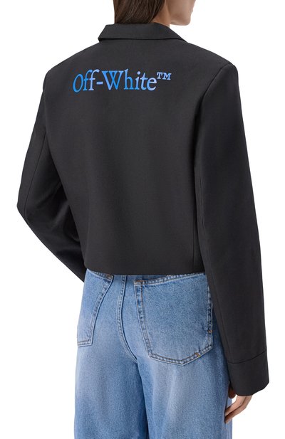 Жакет из шерсти и лиоцелла OFF-WHITE черного цвета по цене 92950 руб., арт. 0WEF12LF25FAB001, фото 4 Жакет из шерсти и лиоцелла OFF-WHITE, арт. 0WEF12LF25FAB001, фото 4