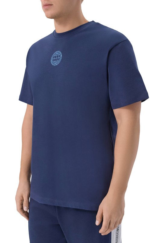 Хлопковая футболка Dirk Bikkembergs BMT1566 Синий  BMT1566 Фото 3