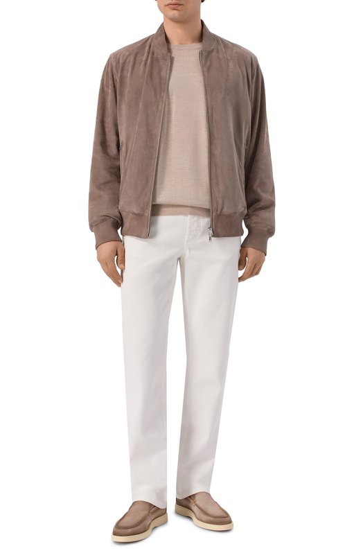 Замшевый бомбер MVST M26.2PM.L026 BIG SIZE/METIS SUEDE/PERF0RATED 6MM Бежевый  M26.2PM.L026 BIG SIZE/METIS SUEDE/PERF0RATED 6MM Фото 2