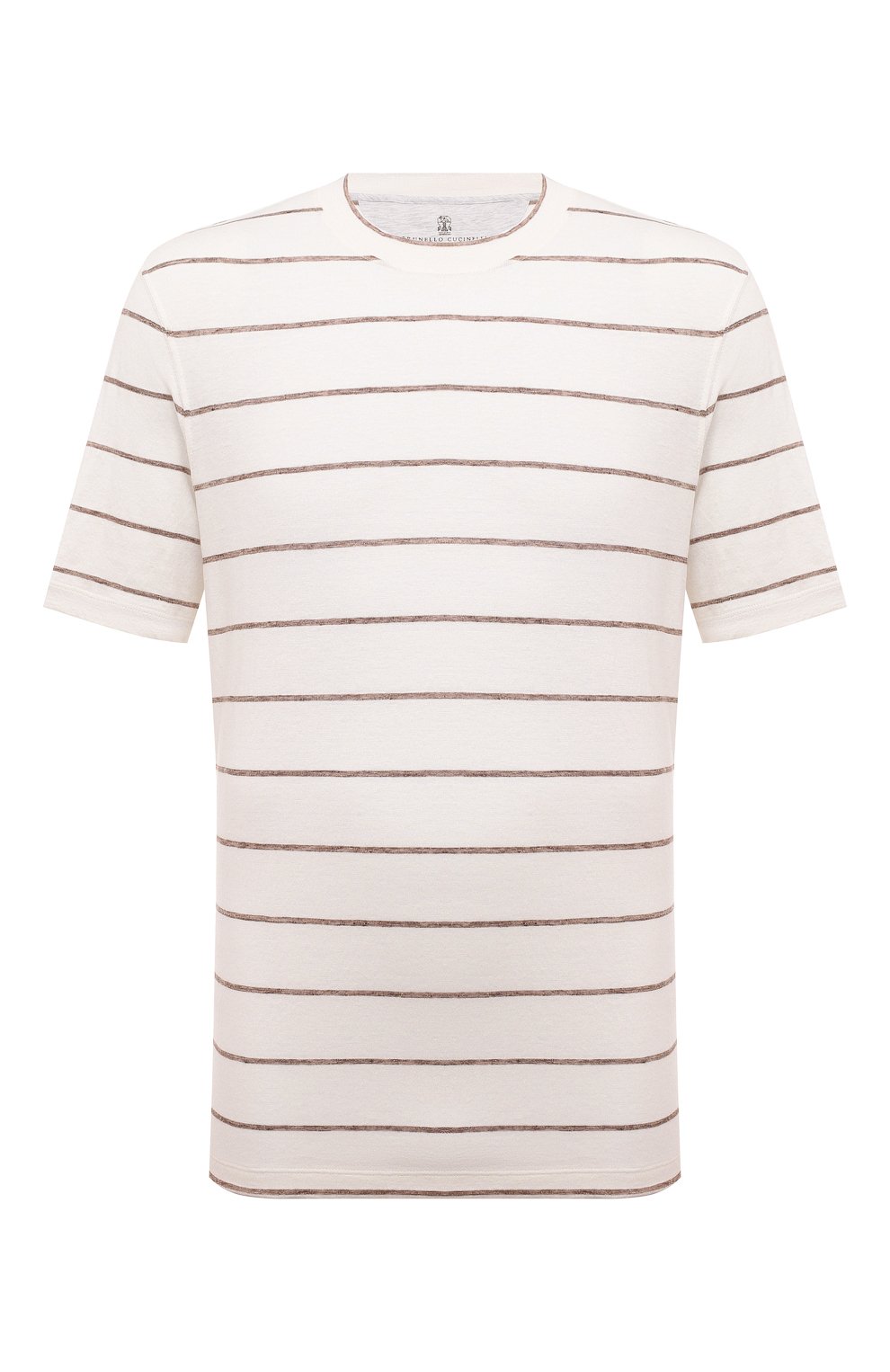 Футболка изо льна и хлопка BRUNELLO CUCINELLI, арт. MW8341308, фото 1