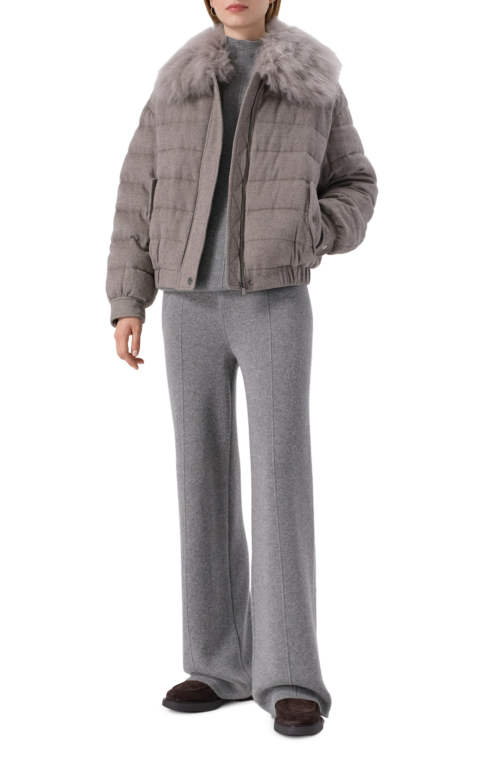 Пуховая куртка из шерсти и кашемира MANZONI24, арт. 25M1567-S0FT0CFE, фото 2