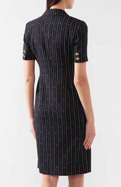 Платье из смеси шерсти и хлопка ESCADA темно-синего цвета по цене 79800 руб., арт. 5029633, фото 4 Платье из смеси шерсти и хлопка ESCADA, арт. 5029633, фото 4