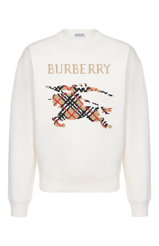 Хлопковый свитшот Burberry 8110547 Белый 8110547