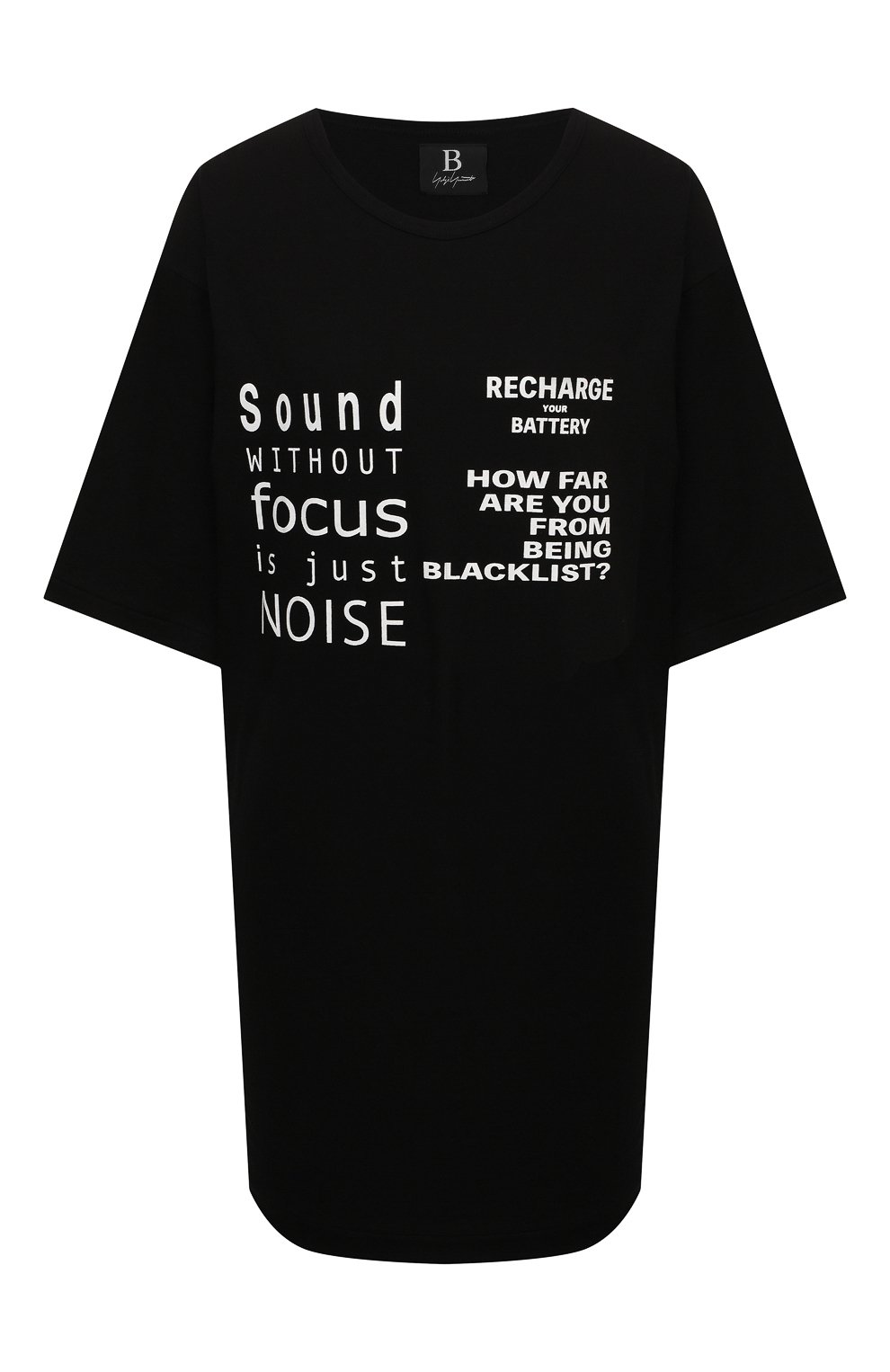 Хлопковая футболка YOHJI YAMAMOTO черного цвета по цене 24600 руб., арт. ND-T77-999, фото 1 Хлопковая футболка YOHJI YAMAMOTO, арт. ND-T77-999, фото 1
