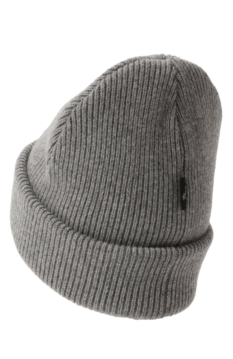 Женская шерстяная шапка MONCLER серого цвета, арт. 3B000-09-M1115 | Фото 3 (Нос: Не проставлено; Материал: Текстиль, Шерсть; Материал сплава: Проставлено)