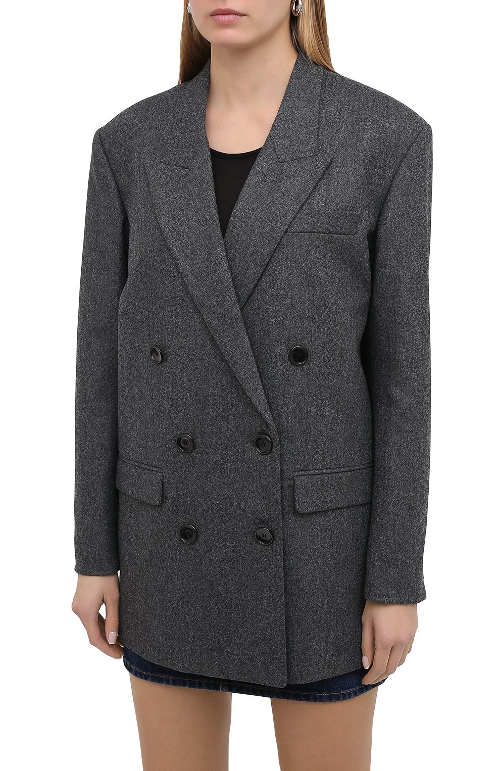 Шерстяной жакет ISABEL MARANT темно-серого цвета по цене 89950 руб., арт. VE1501-20H026I/0LADIMIA, фото 3 Шерстяной жакет ISABEL MARANT, арт. VE1501-20H026I/0LADIMIA, фото 3