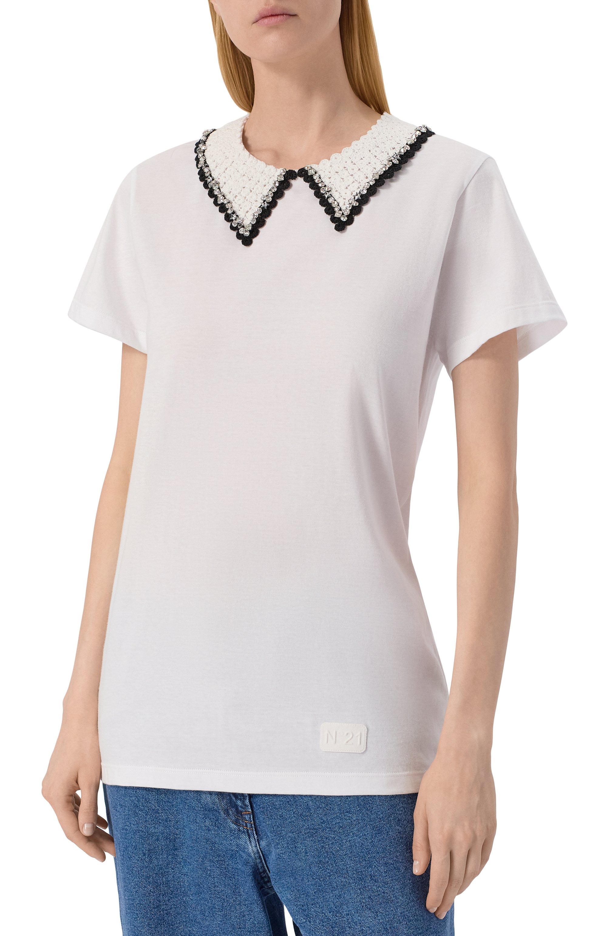 Хлопковая футболка N21, арт. 19E N2M0/F071/4157/U, фото 3