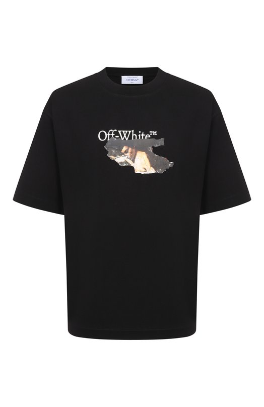 Хлопковая футболка Off-White 0MAA120F25JER00U Чёрный 0MAA120F25JER00U