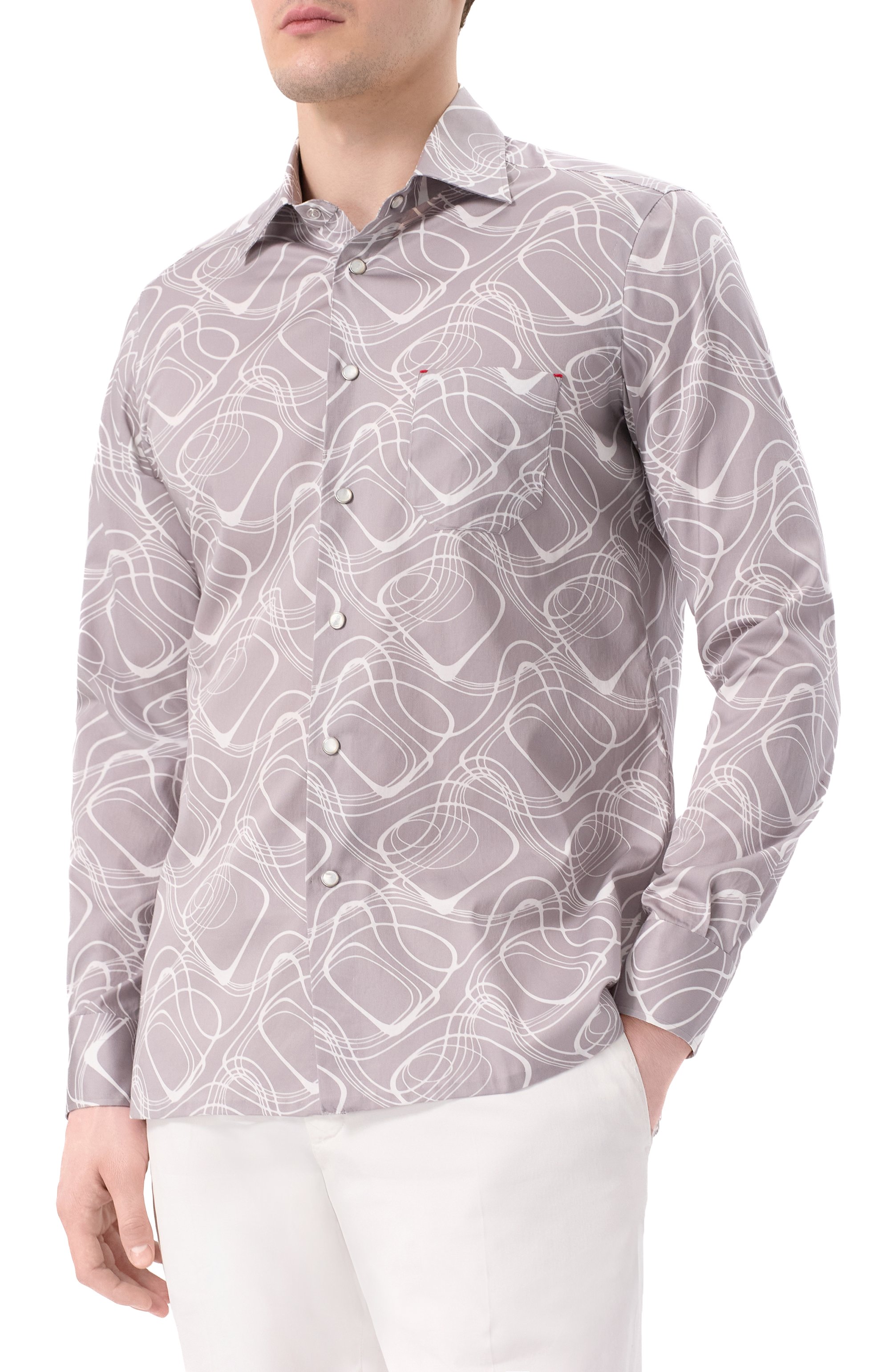 Хлопковая рубашка KITON, арт. UMCNERCH0924812, фото 3