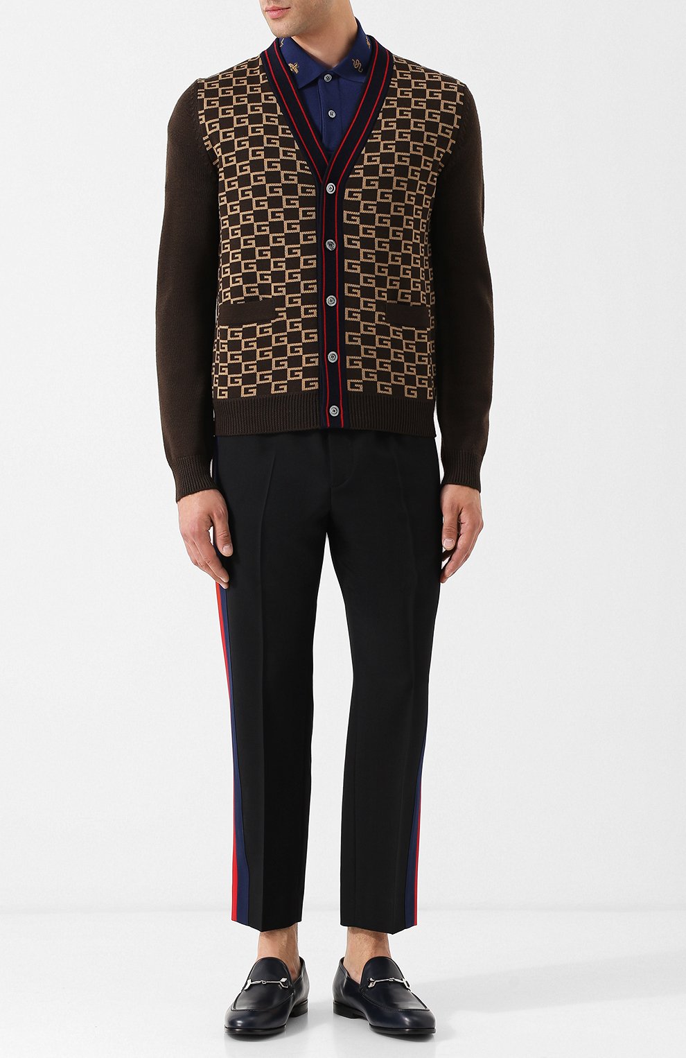 Шерстяной кардиган на пуговицах с v-образным вырезом и принтом GUCCI, арт. 522543/X9U22, фото 2