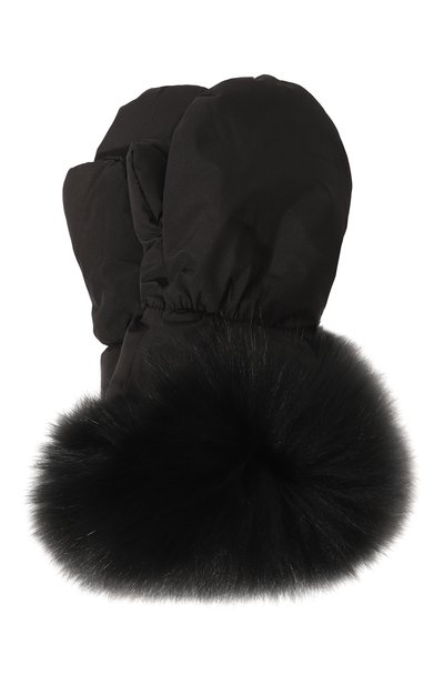 Пуховые варежки с отделкой из песца YVES SALOMON ENFANT, арт. 23WEA014XXDOXW