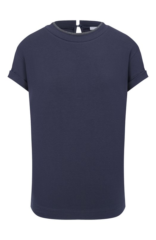 Хлопковая футболка Brunello Cucinelli M0T18BD200 Синий M0T18BD200