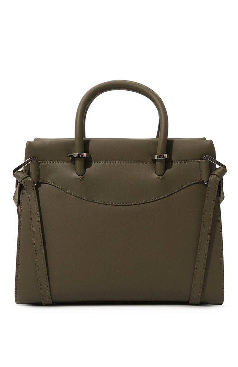 Женская сумка rodeo medium LANCEL хаки цвета, арт. A12339 | Фото 6 (Ремень/цепочка: На ремешке; Размер: medium; Материал: Натуральная кожа; Сумки-технические: Сумки top-handle)