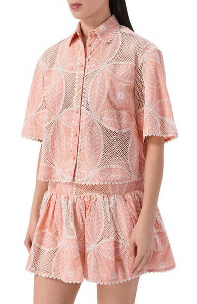 Хлопковая блузка POUPETTE ST BARTH, арт. WJVS26BCBPCH, фото 3