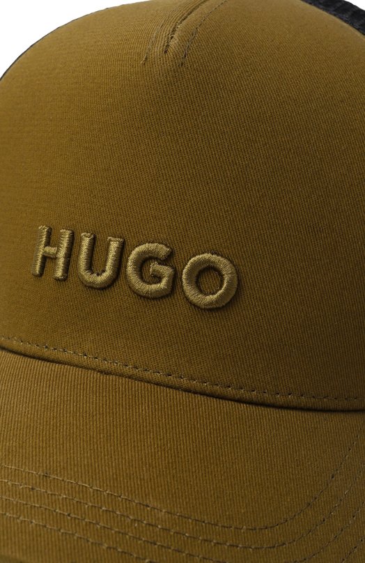 Хлопковая бейсболка HUGO 50535942 Хаки  50535942 Фото 4