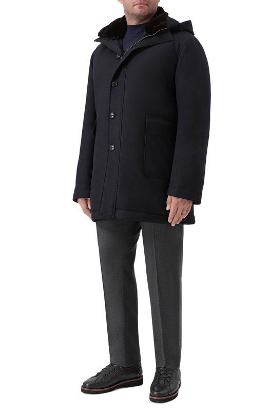 Пальто из шерсти и кашемира Cortigiani 3AG625 Синий  3AG625 Фото 2