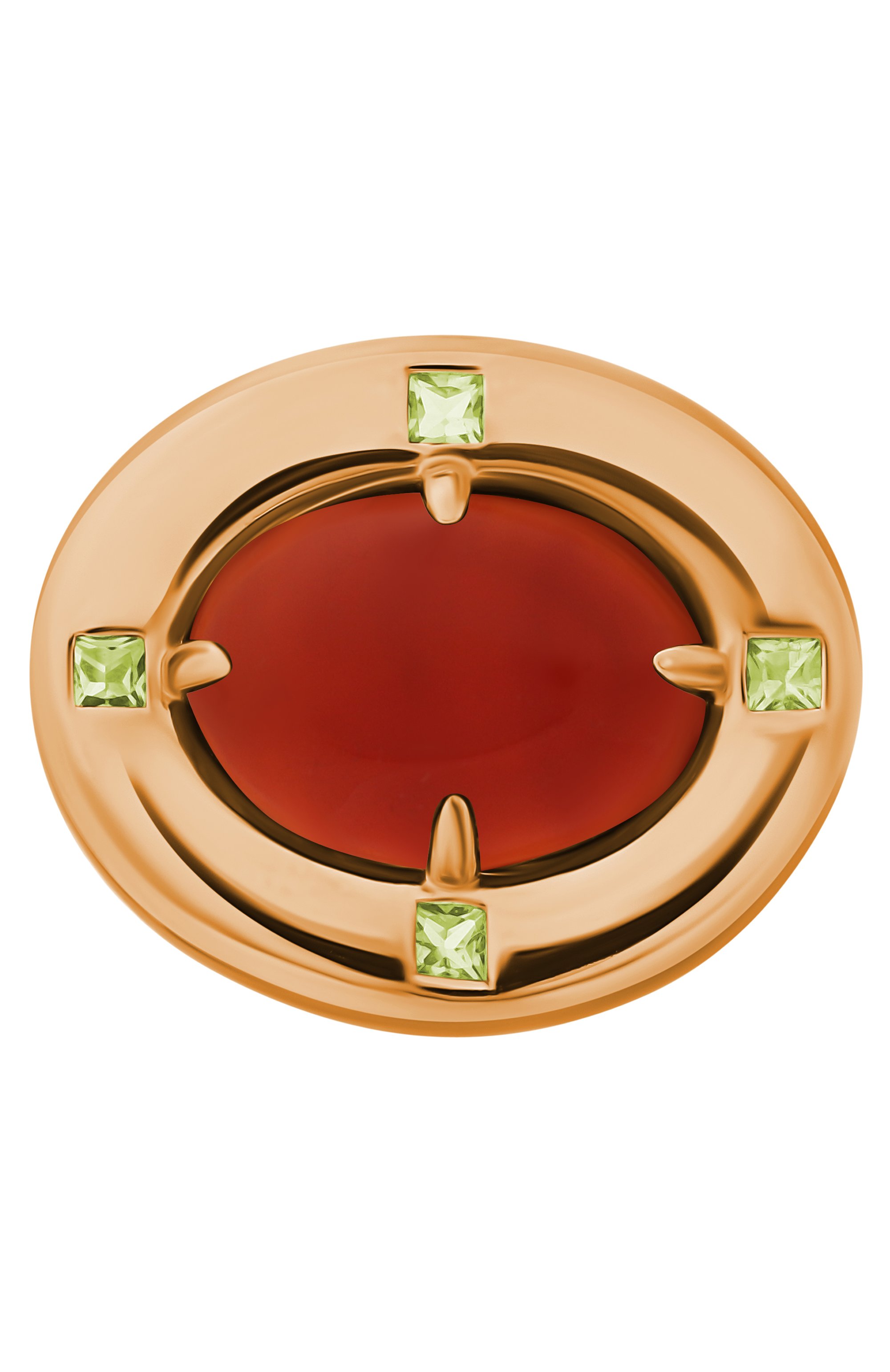 Кольцо ai с сердоликом и хризолитами MOONKA цвета по цене 17400 руб., арт. ai-bg-r-sr, фото 1 Кольцо ai с сердоликом и хризолитами MOONKA, арт. ai-bg-r-sr, фото 1