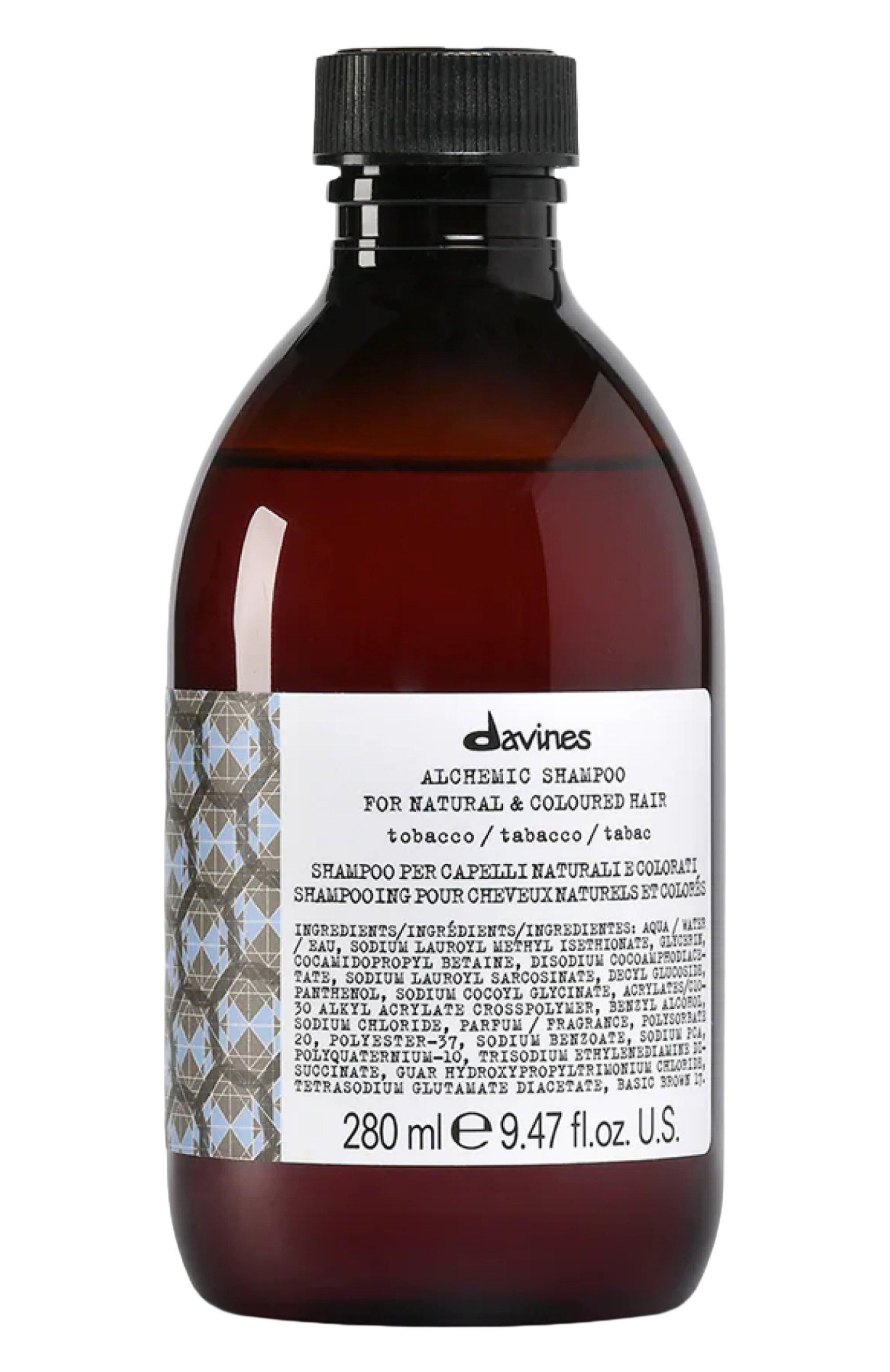Шампунь для натуральных и окрашенных волос alchemic, табак (280ml) DAVINES бесцветного цвета по цене 3720 руб., арт. 67220, фото 1 Шампунь для натуральных и окрашенных волос alchemic, табак (280ml) DAVINES, арт. 67220, фото 1