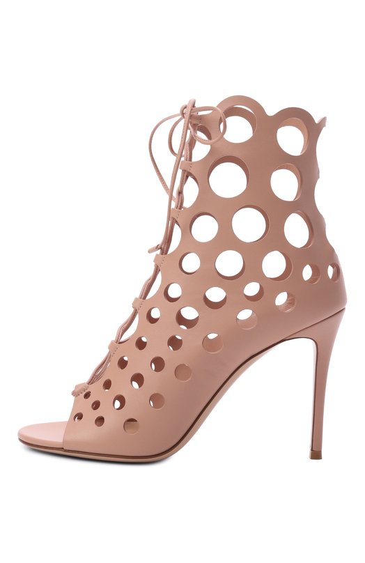 Кожаные ботильоны Gianvito Rossi G50645.15RIC.NXFPEAH Бежевый  G50645.15RIC.NXFPEAH Фото 4