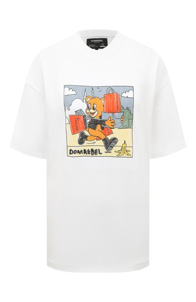 Женская хлопковая футболка DOMREBEL, арт. SH0PPING BEAR C0MIC/T-SHIRT/W