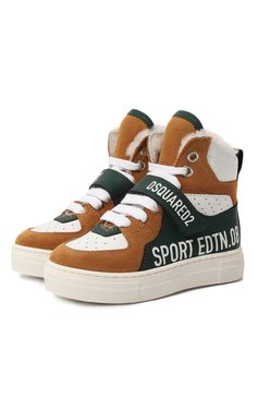 Высокие кеды из кожи DSQUARED2, арт. 75524/20-27, фото 1