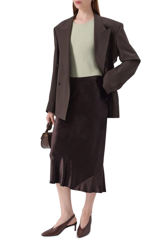 Бархатная юбка Dorothee Schumacher 247005 Коричневый  247005 Фото 2