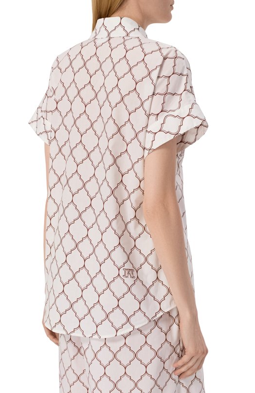 Хлопковая рубашка Max Mara SPONDA 2516111029 Белый  SPONDA 2516111029 Фото 4