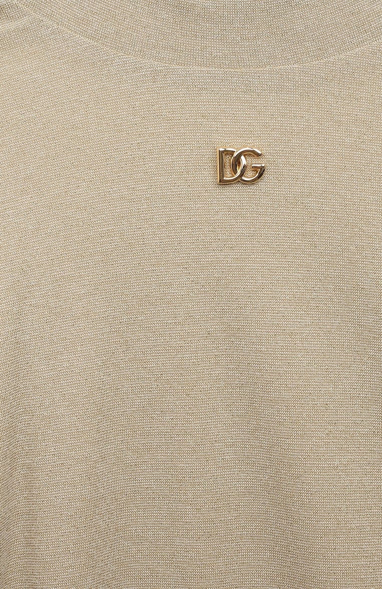 Детская водолазка DOLCE & GABBANA золотого цвета, арт. L5JTML/FUGM9/8-14 | Фото 3 (Материал внешний: Вискоза; Рукава: Длинные; Автоматизация ТО: Проставлено; Автоматизация состава: Проставлено)