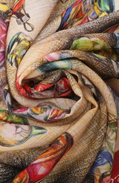 Шерстяная шаль новогодние игрушки GOURJI бежевого цвета по цене 39960 руб., арт. 91245439/6251114, фото 3 Шерстяная шаль новогодние игрушки GOURJI, арт. 91245439/6251114, фото 3