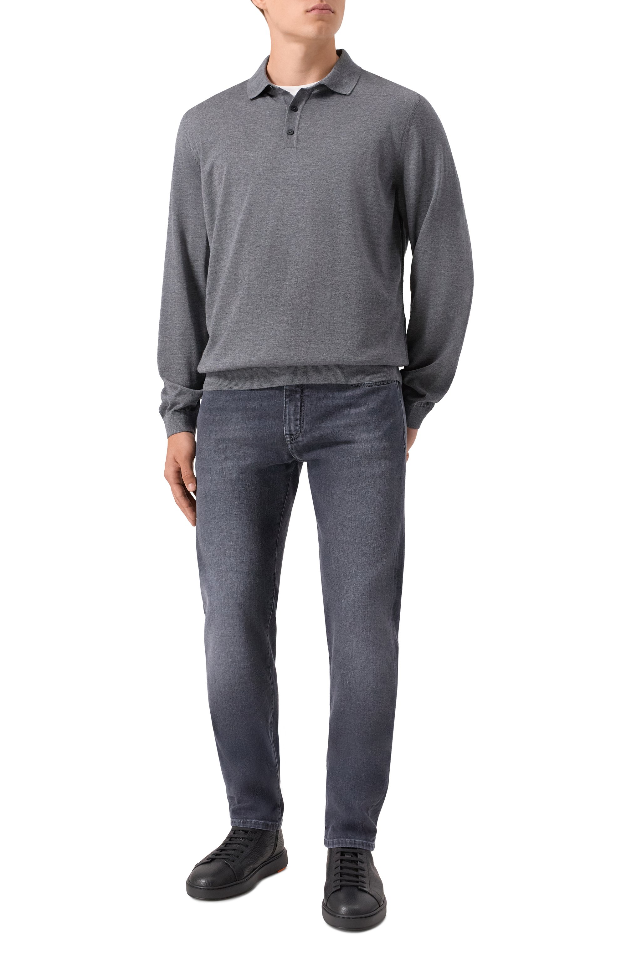 Кожаные кеды cleanic SANTONI, арт. MBCG22141NEAKIAC, фото 2