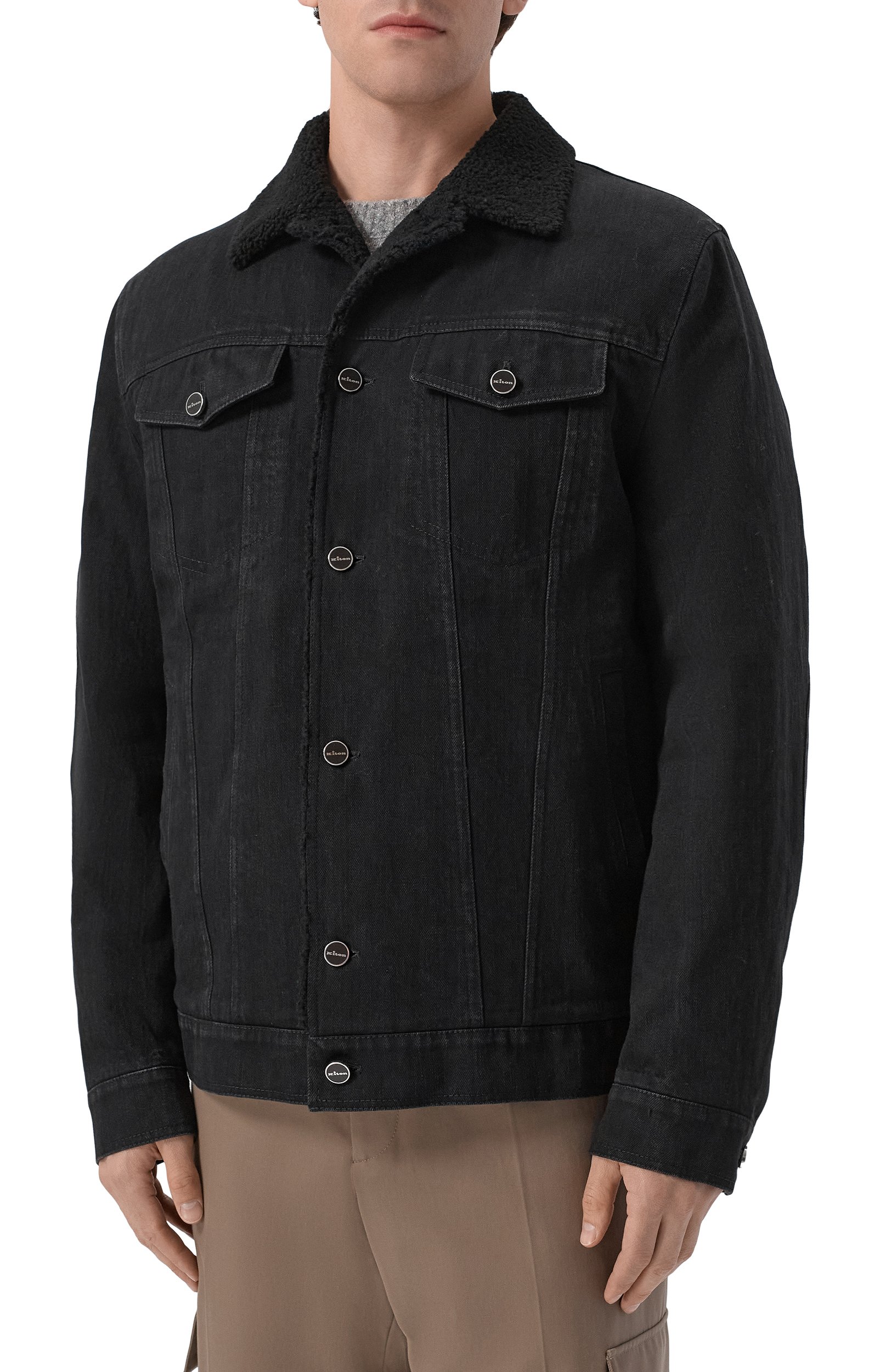 Джинсовая куртка с подкладкой из овчины KITON, арт. UW2280SV0402F, фото 3