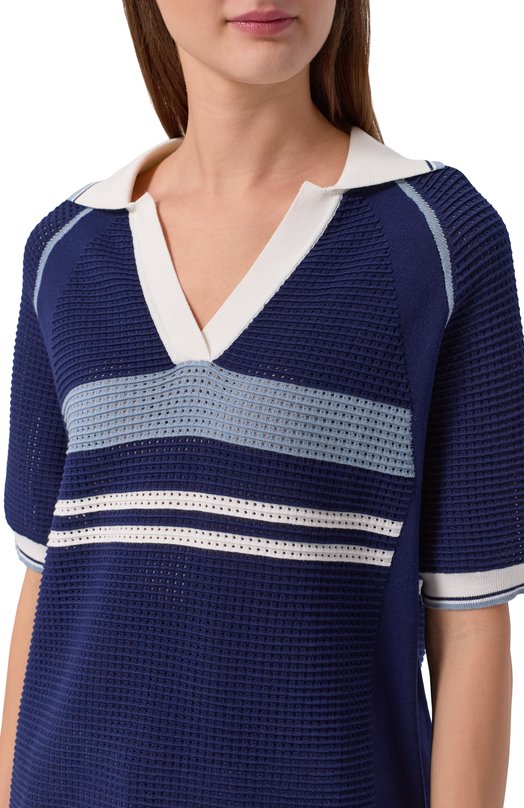 Поло из вискозы P.A.R.O.S.H. D540941/RENFIELD Синий  D540941/RENFIELD Фото 5