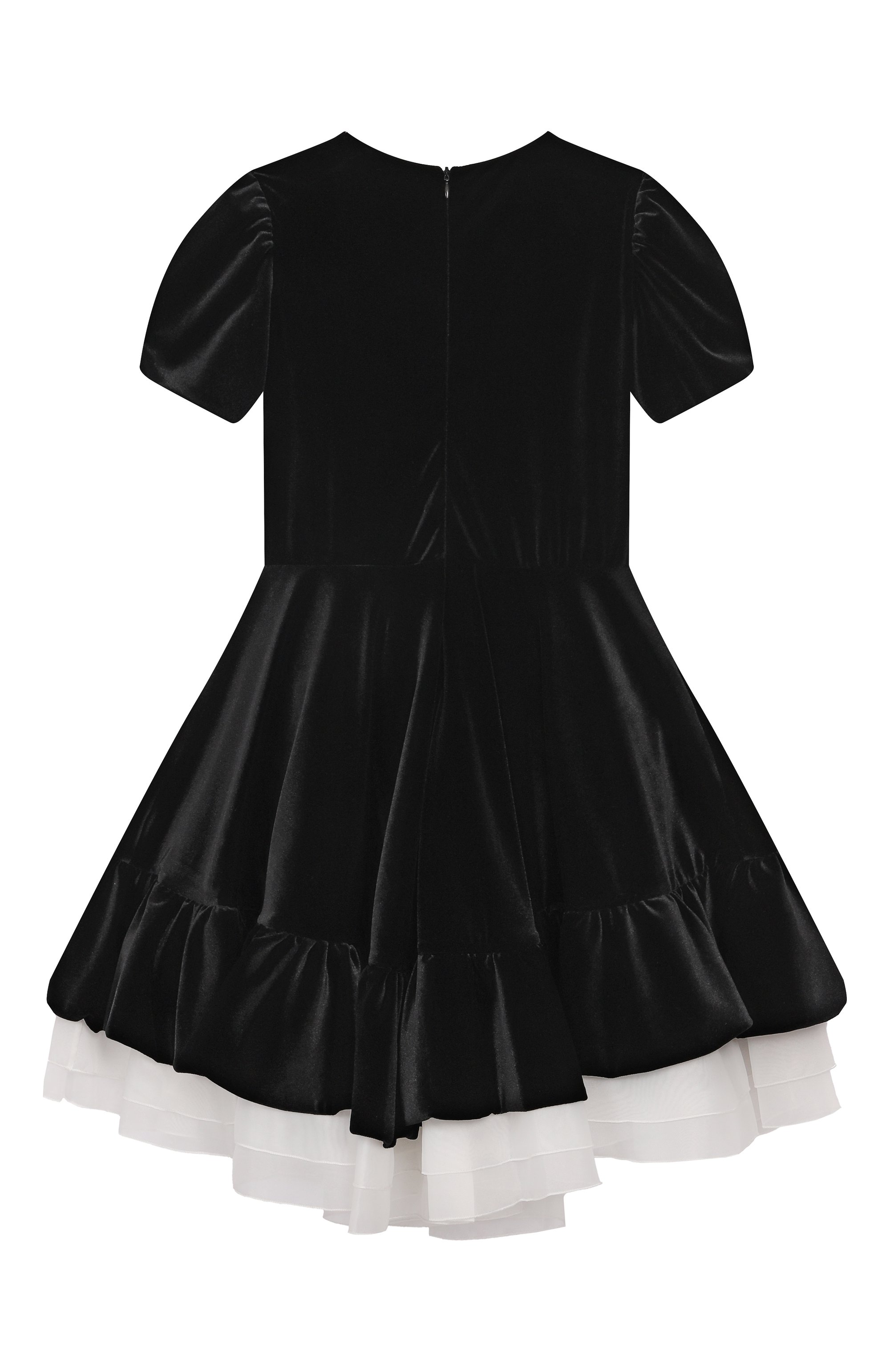 Бархатное платье DESIGNERS CAT черного цвета по цене 51950 руб., арт. 100000K01001869/MATA/10-12, фото 2 Бархатное платье DESIGNERS CAT, арт. 100000K01001869/MATA/10-12, фото 2