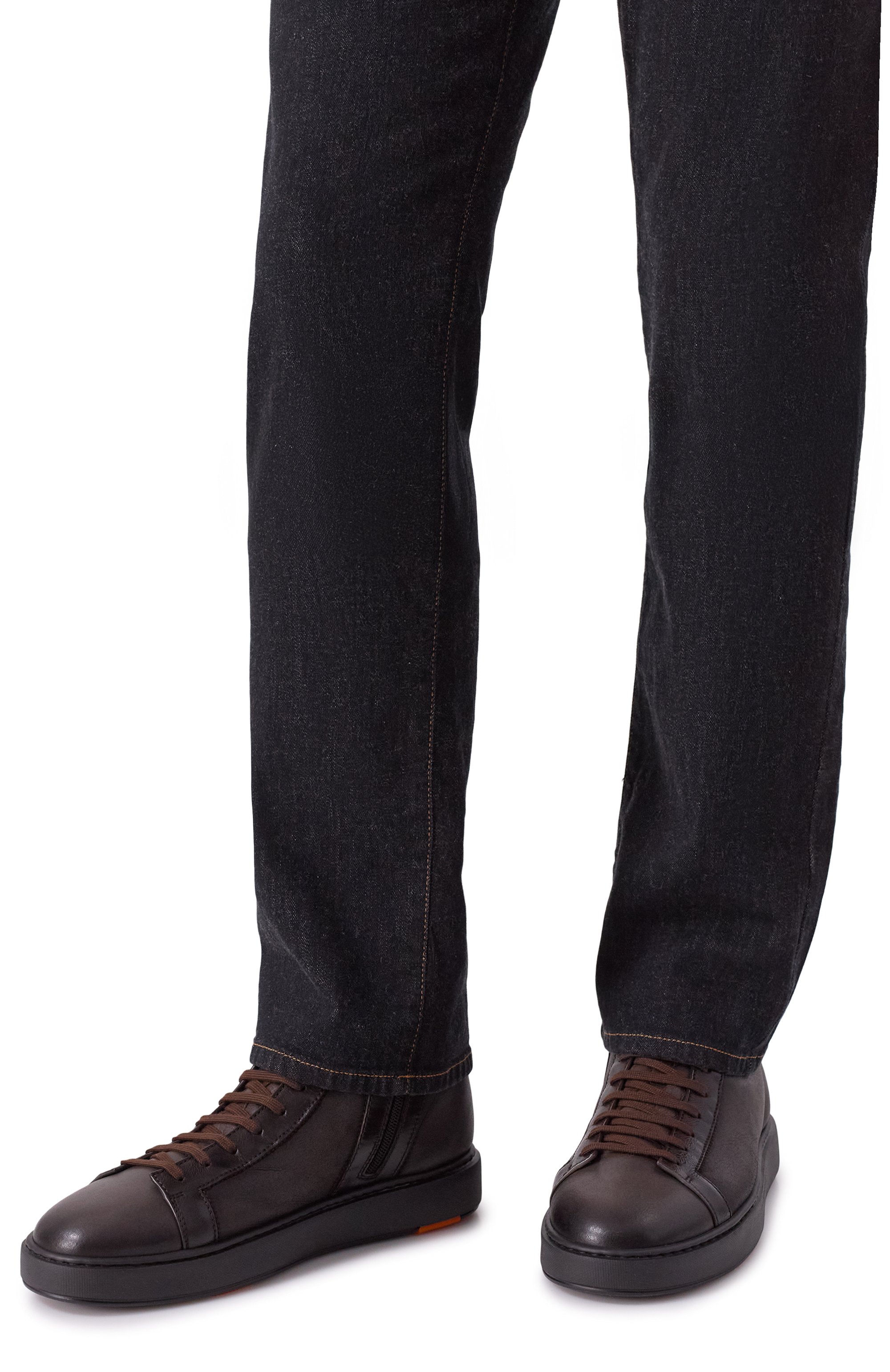 Кожаные кеды cleanic SANTONI темно-коричневого цвета по цене 87950 руб., арт. MBCG22141NEAPECE, фото 3 Кожаные кеды cleanic SANTONI, арт. MBCG22141NEAPECE, фото 3